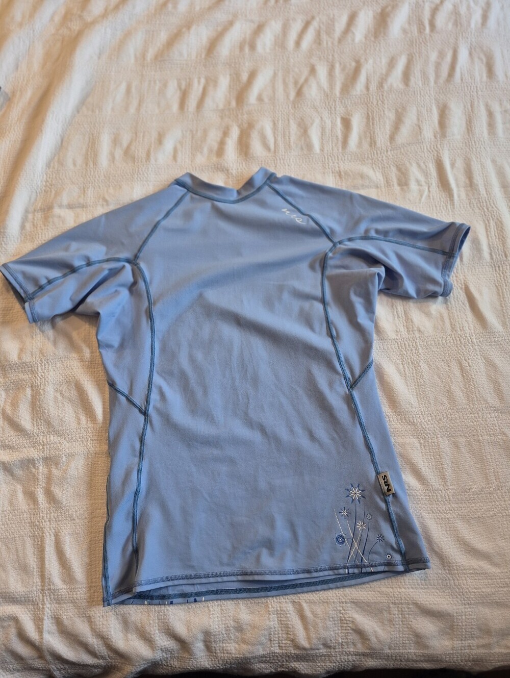 NRS Womens Large blue swim rash guard 50 UPF EUC